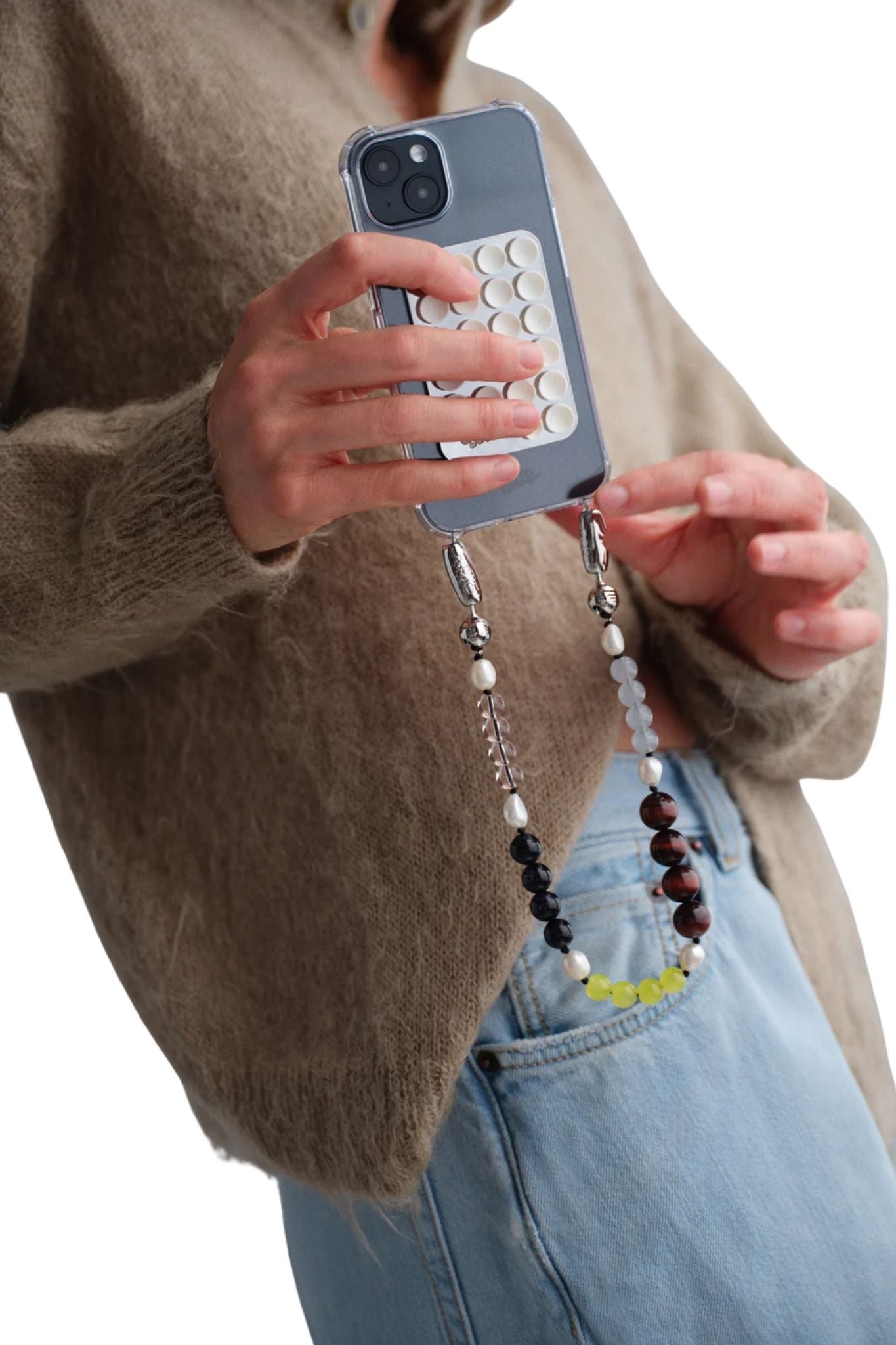 Ossa Stone and Pearl Wristlet - Vermillion