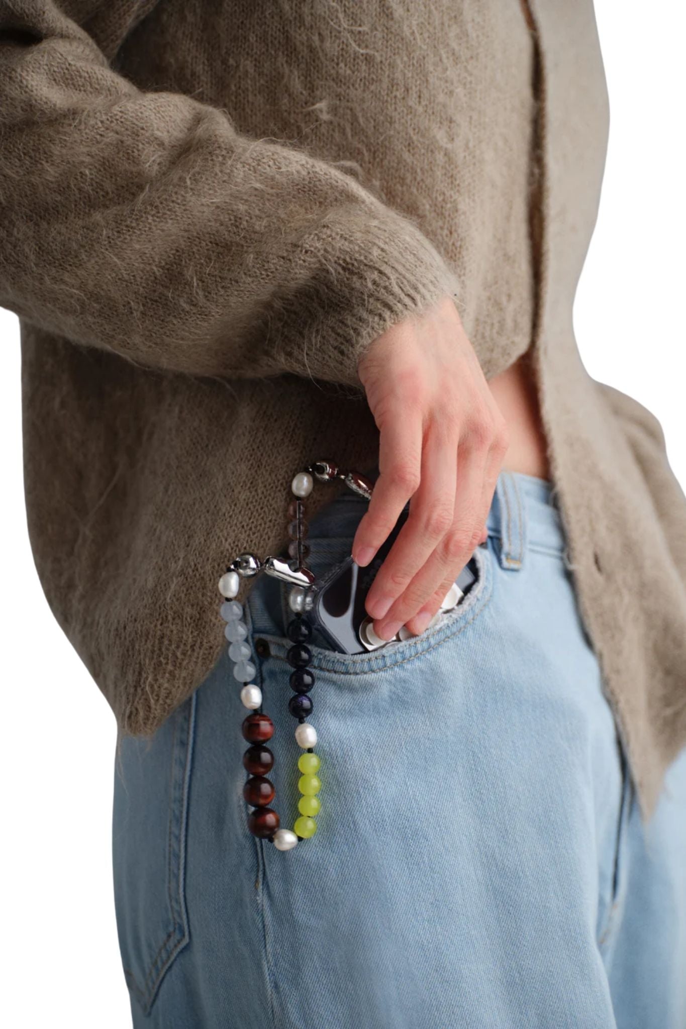 Ossa Stone and Pearl Wristlet - Vermillion