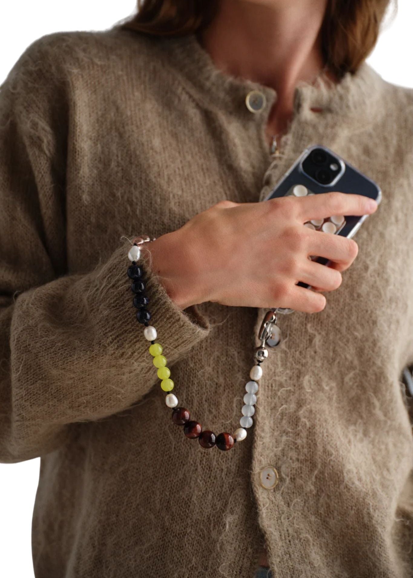 Ossa Stone and Pearl Wristlet - Vermillion