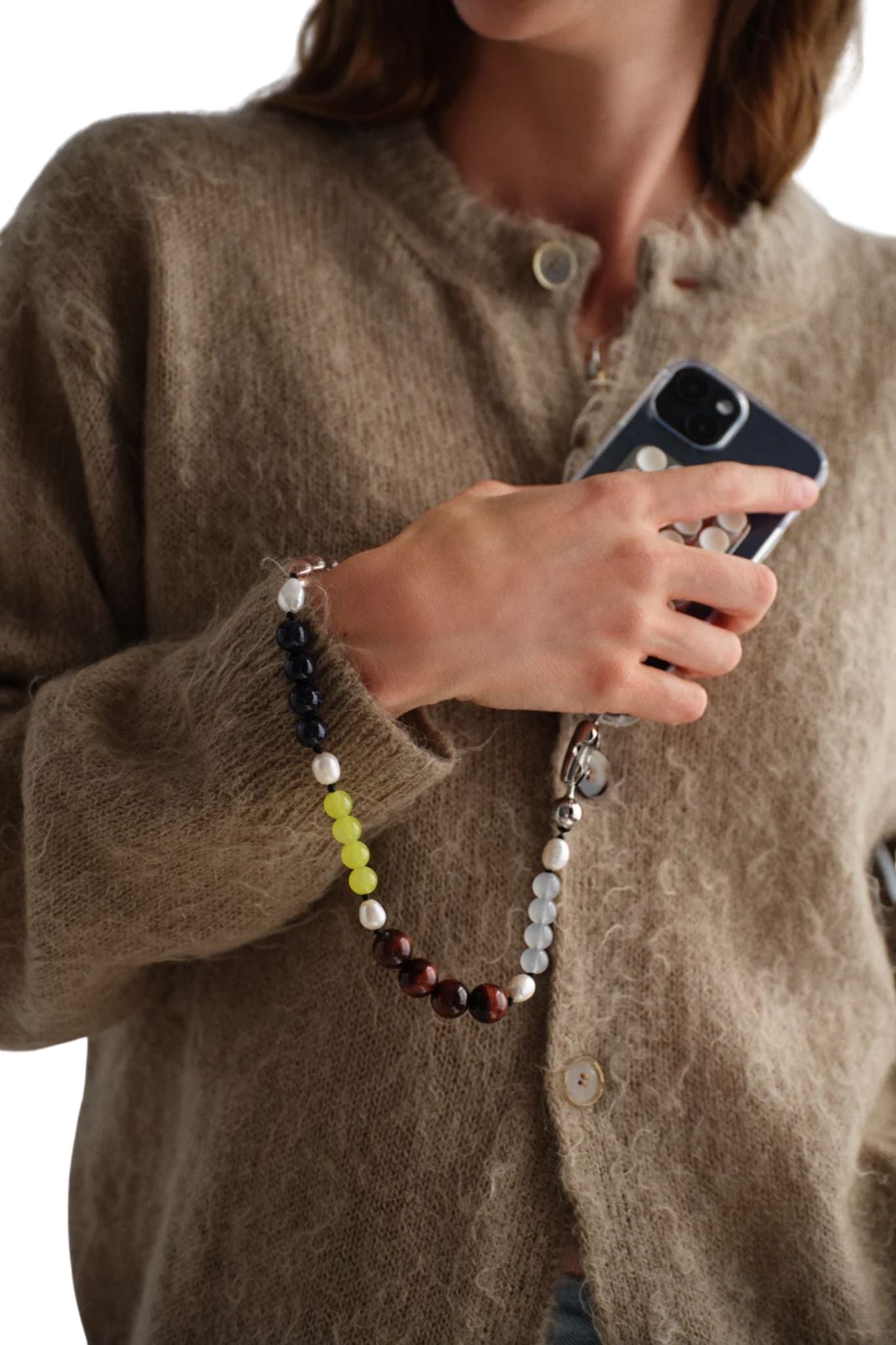 Ossa Stone and Pearl Wristlet - Vermillion