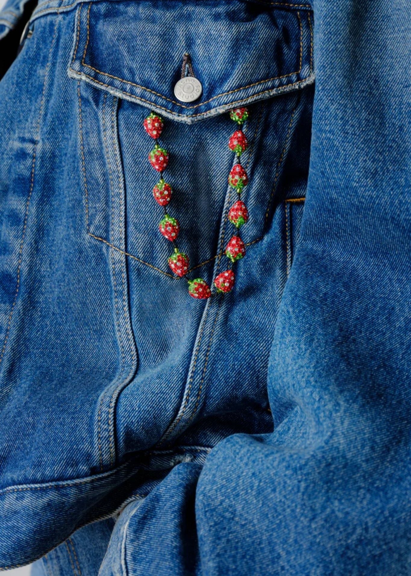 Ossa Strawberry Pavé Wristlet - Vermillion