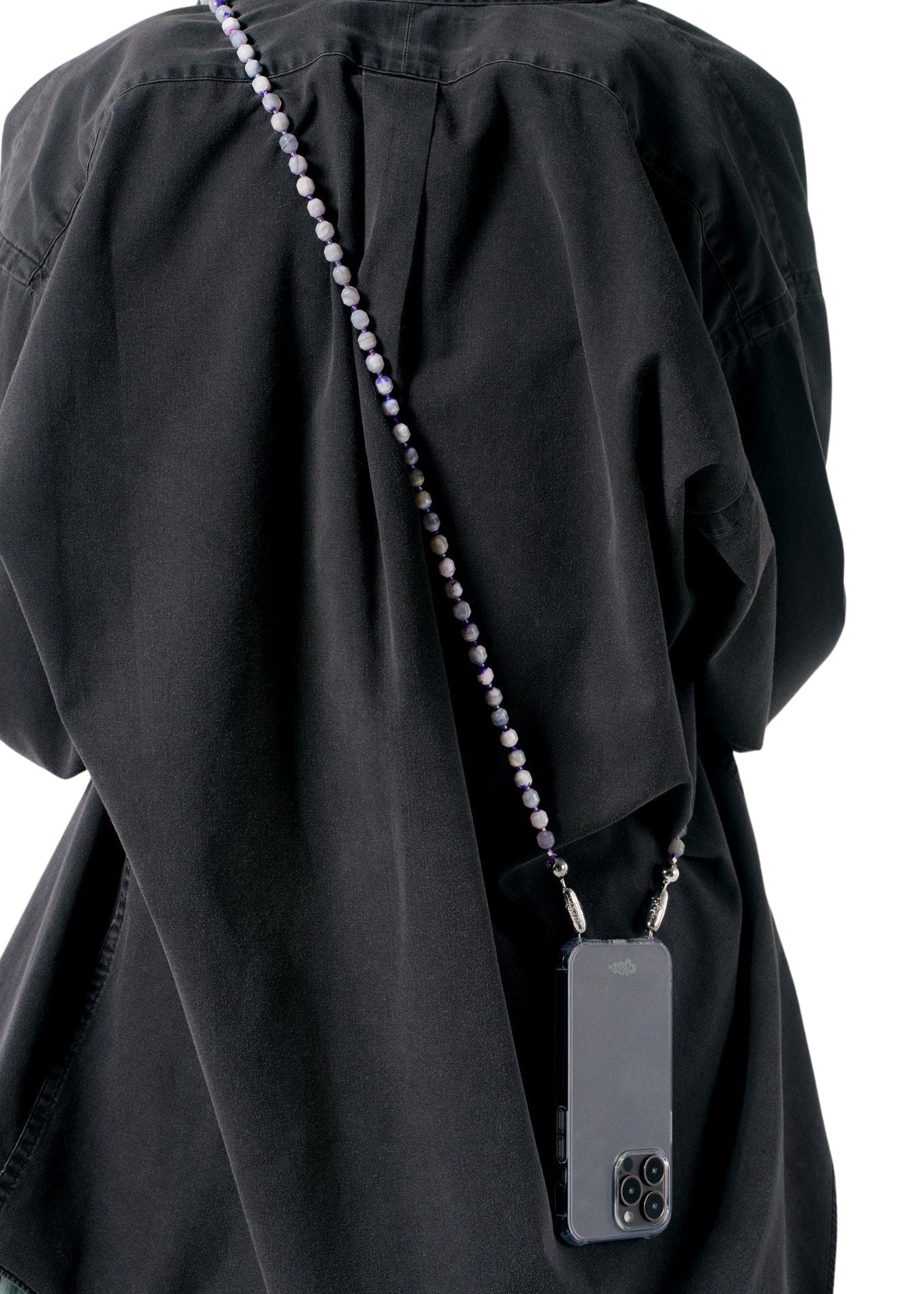 Ossa Tie - Dye Gemstone Crossbody Lilac Agate - Vermillion