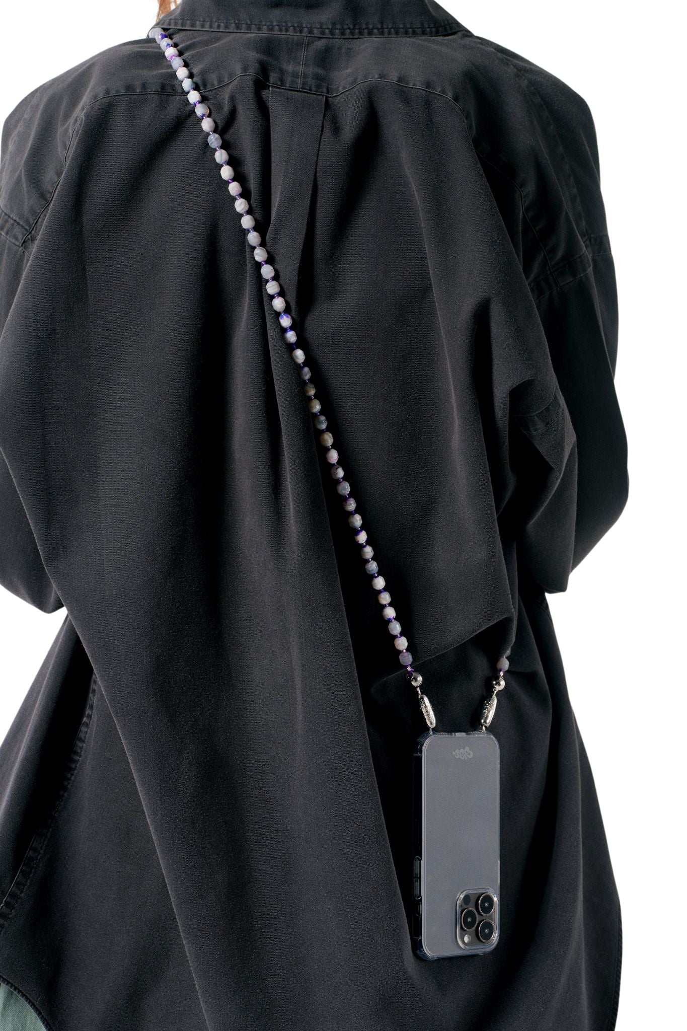 Ossa Tie - Dye Gemstone Crossbody Lilac Agate - Vermillion