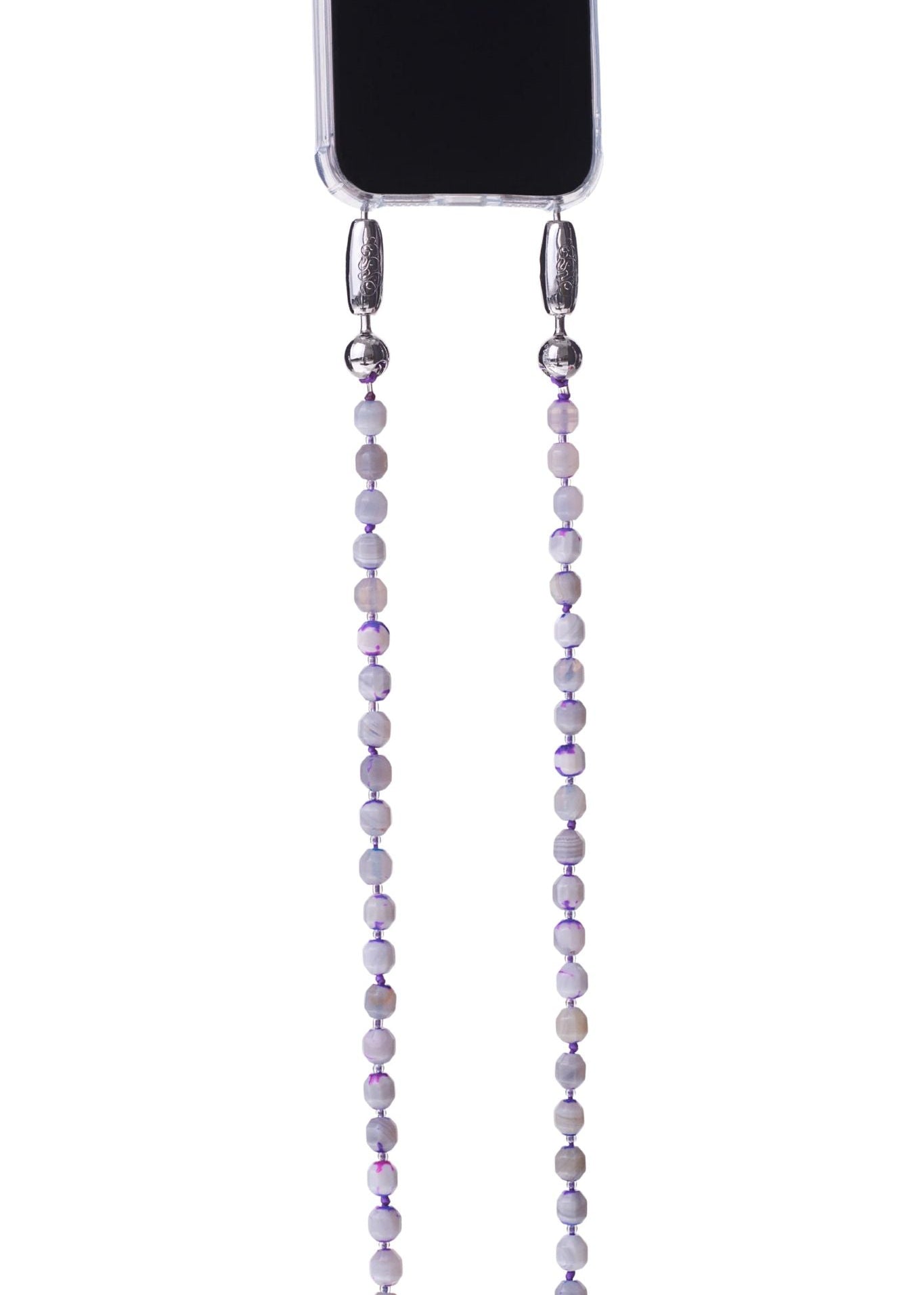 Ossa Tie - Dye Gemstone Crossbody Lilac Agate - Vermillion