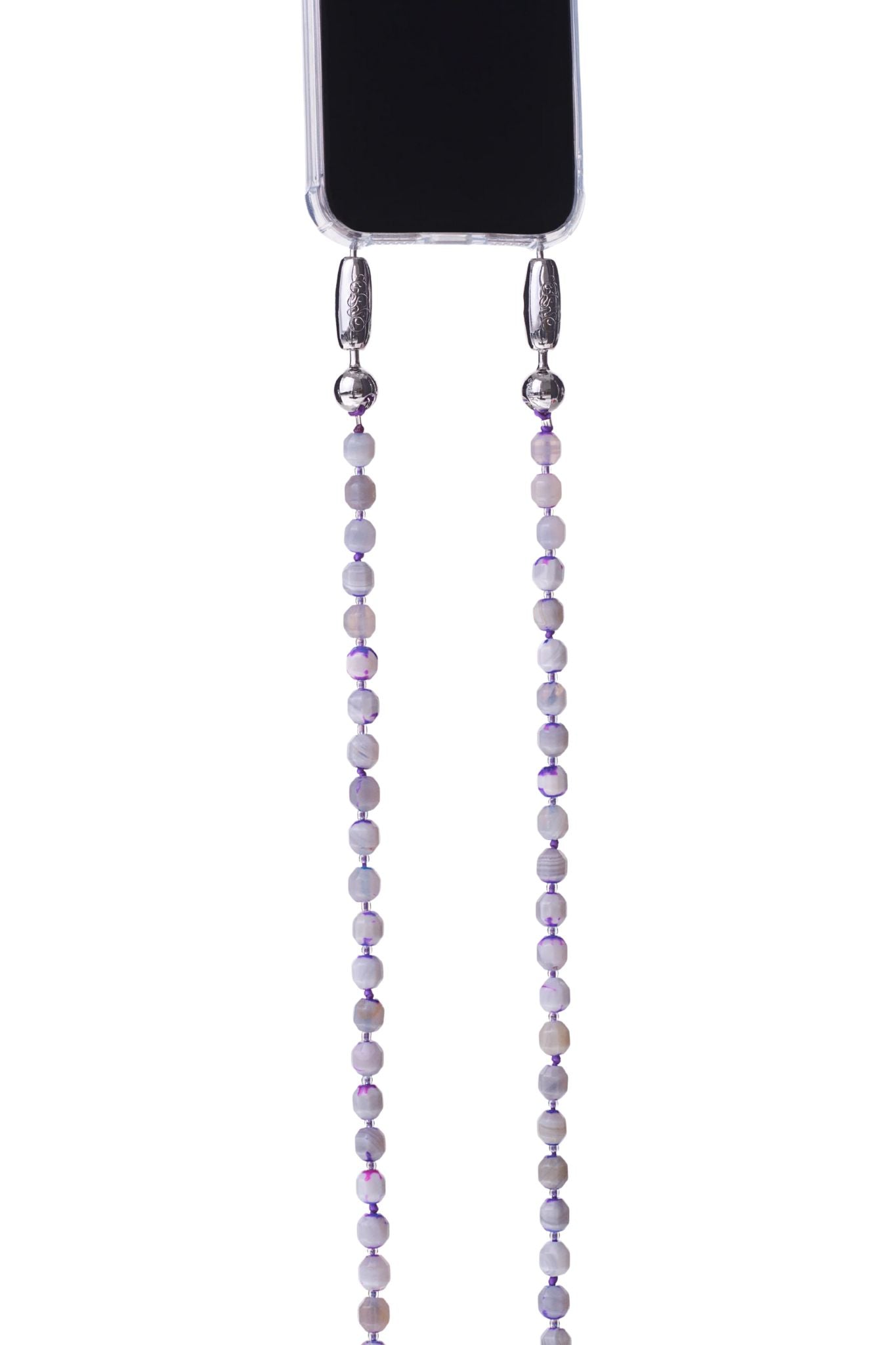 Ossa Tie - Dye Gemstone Crossbody Lilac Agate - Vermillion