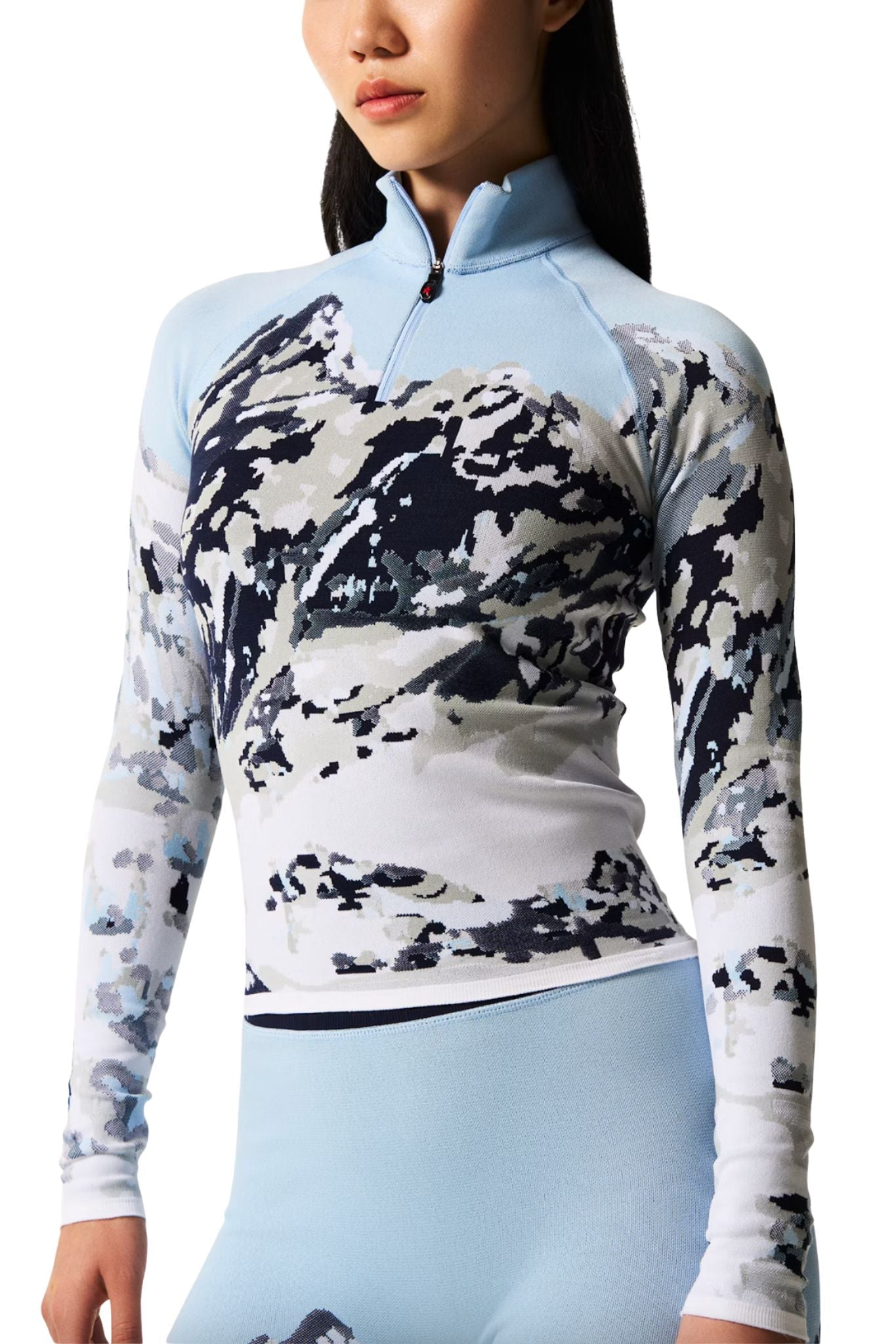 Perfect Moment 1/4 Zip Baselayer Top - Vermillion