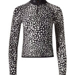 Perfect Moment Perfect Jacquard 1/4 Zip Base Layer - Vermillion