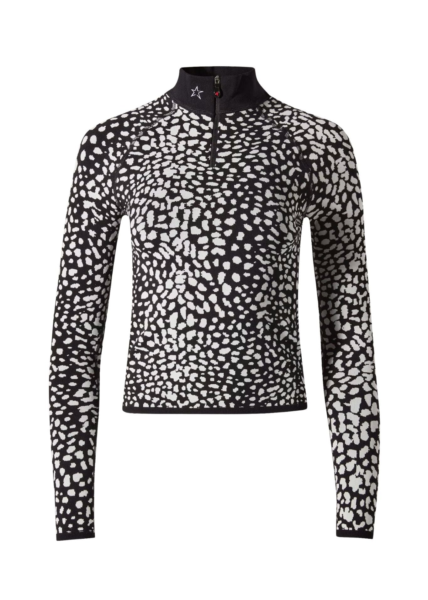 Perfect Moment Perfect Jacquard 1/4 Zip Base Layer - Vermillion