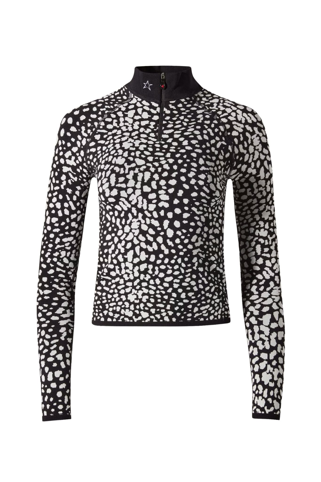 Perfect Moment Perfect Jacquard 1/4 Zip Base Layer - Vermillion