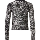 Perfect Moment Perfect Jacquard 1/4 Zip Base Layer - Vermillion