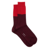 Plan C Bicolor Short Sock - Vermillion