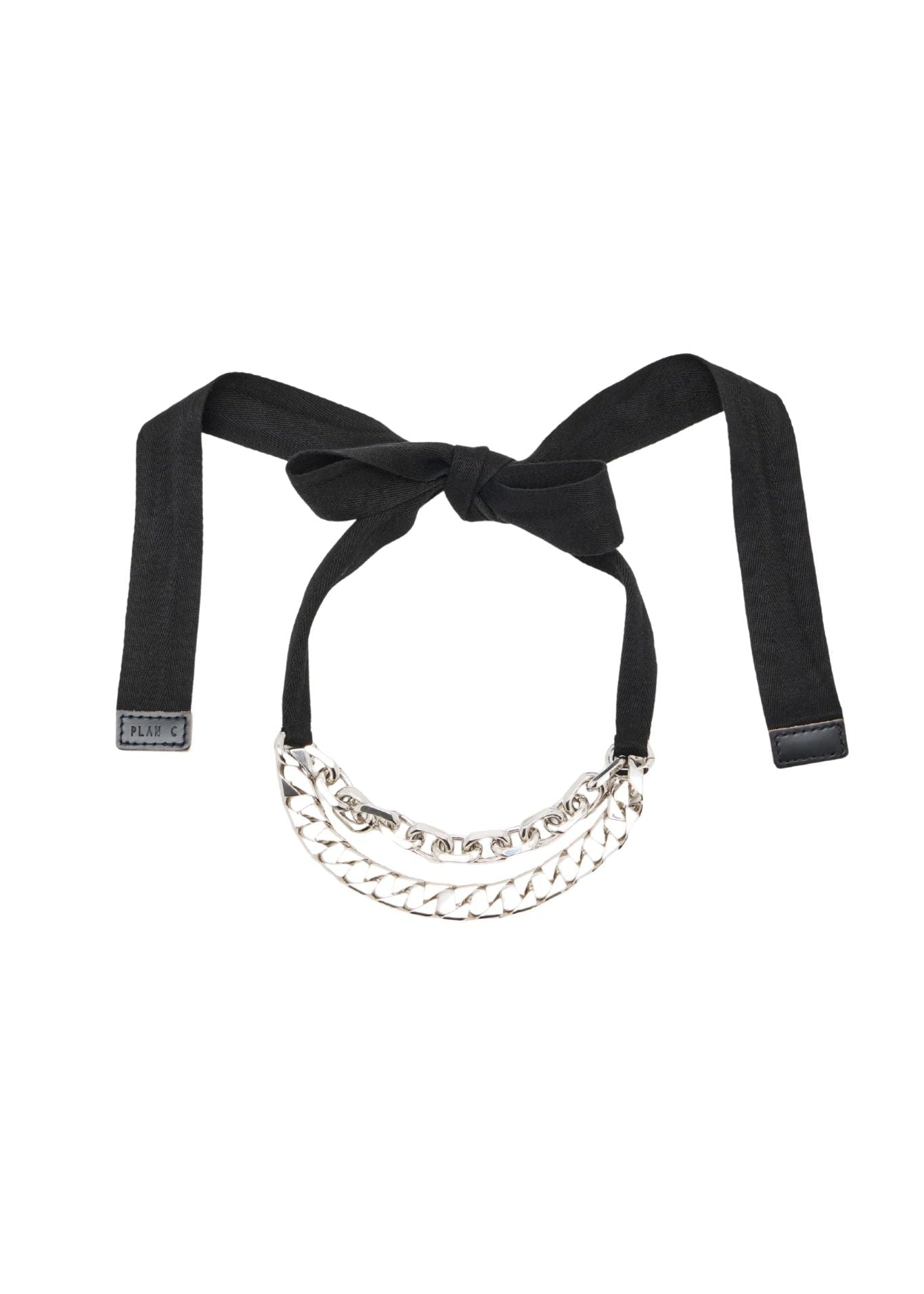 Plan C Double Chain Necklace w/Rib - Vermillion