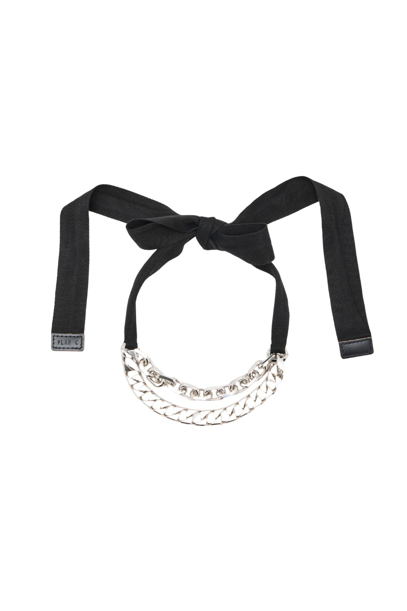 Plan C Double Chain Necklace w/Rib - Vermillion