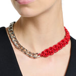 Plan C Flat C/Leather Cord Necklace - Vermillion