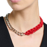 Plan C Flat C/Leather Cord Necklace - Vermillion