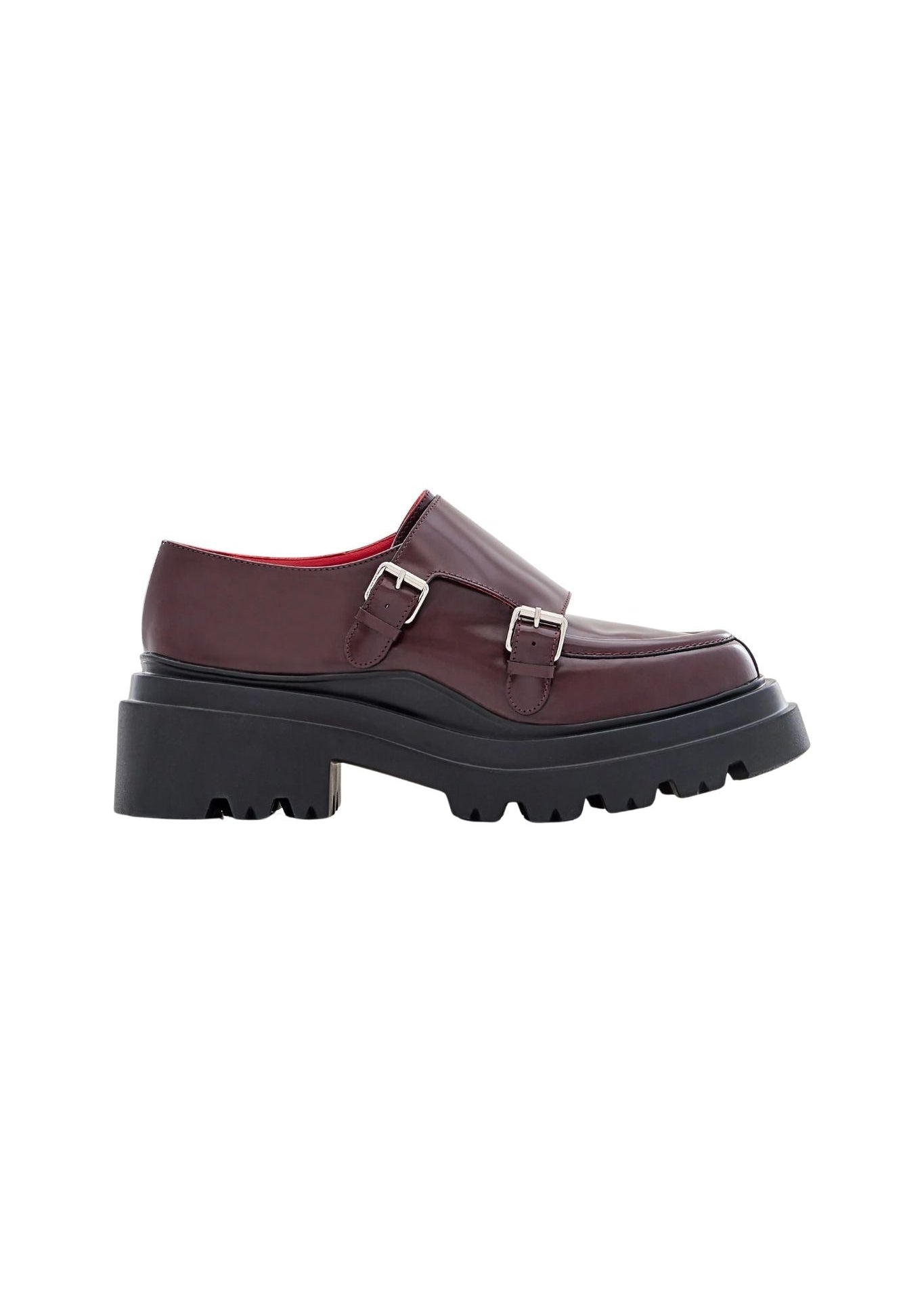 Plan C Loafer with Buckles - Vermillion