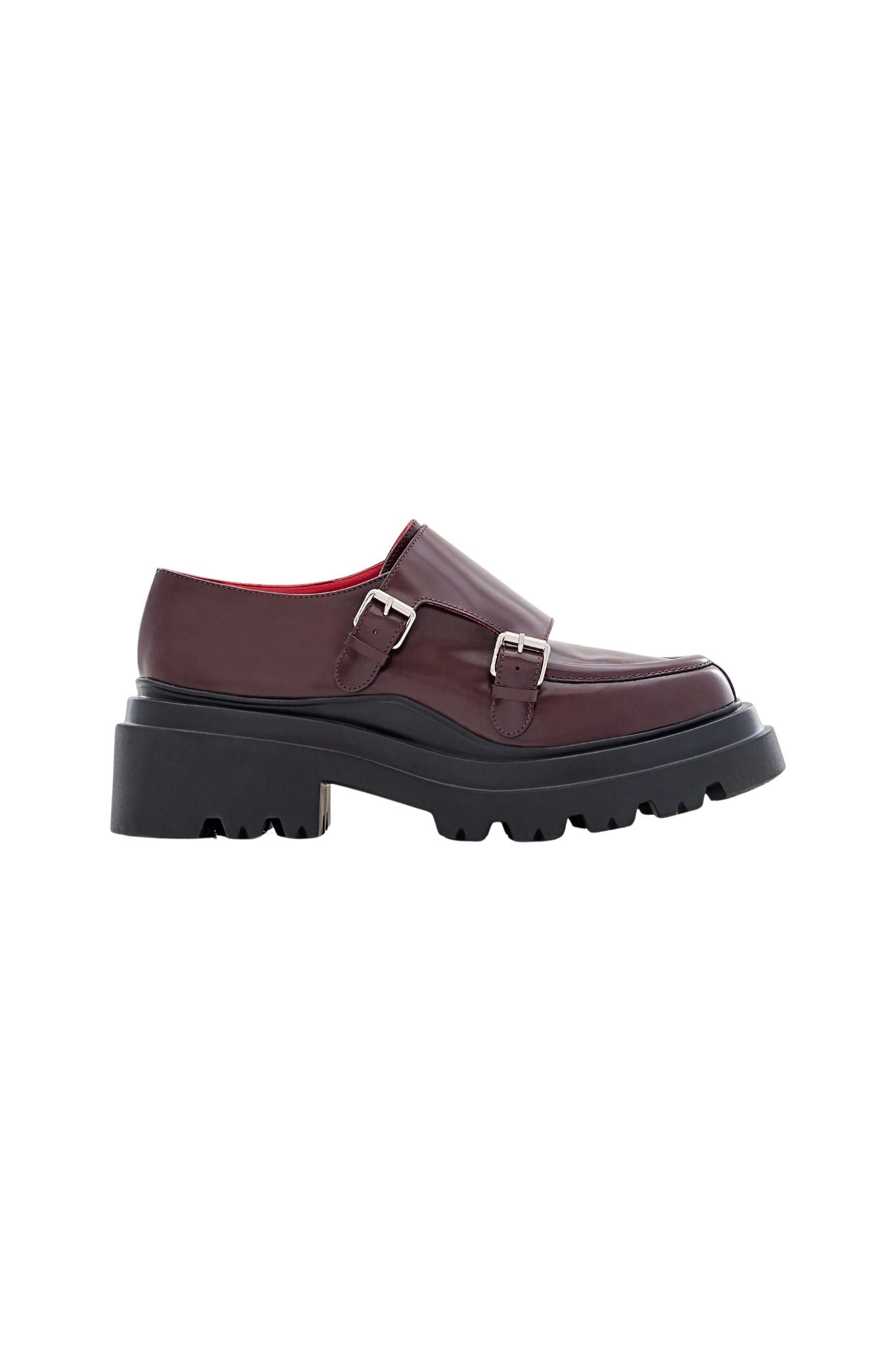 Plan C Loafer with Buckles - Vermillion
