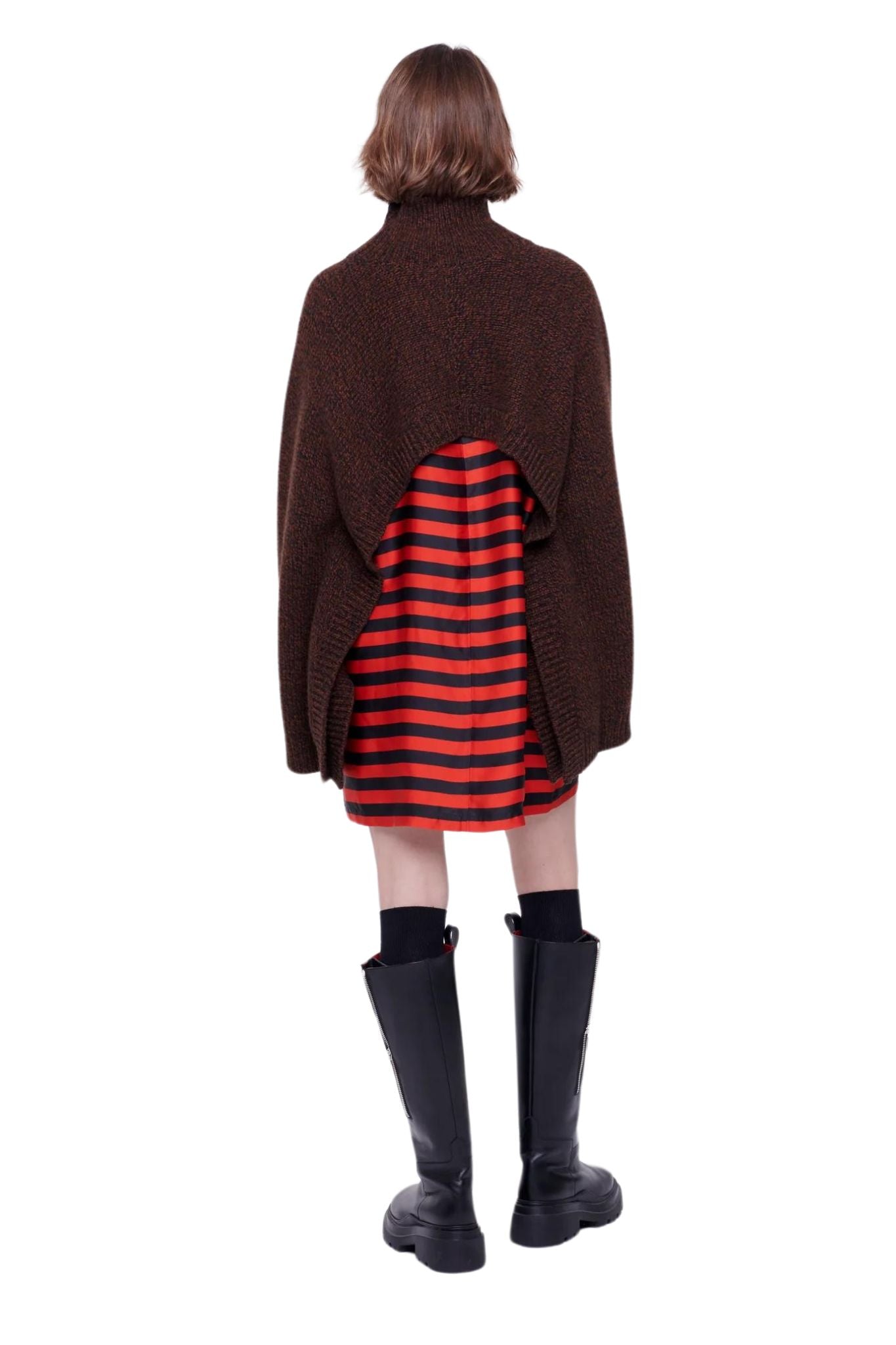 Plan C Long Sleeve Turtleneck Knit - Vermillion