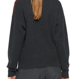 Plan C L/S Intarsia Crew Neck Knit - Vermillion