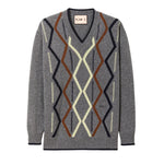 Plan C L/S Intarsia Turtle Neck Knit - Vermillion