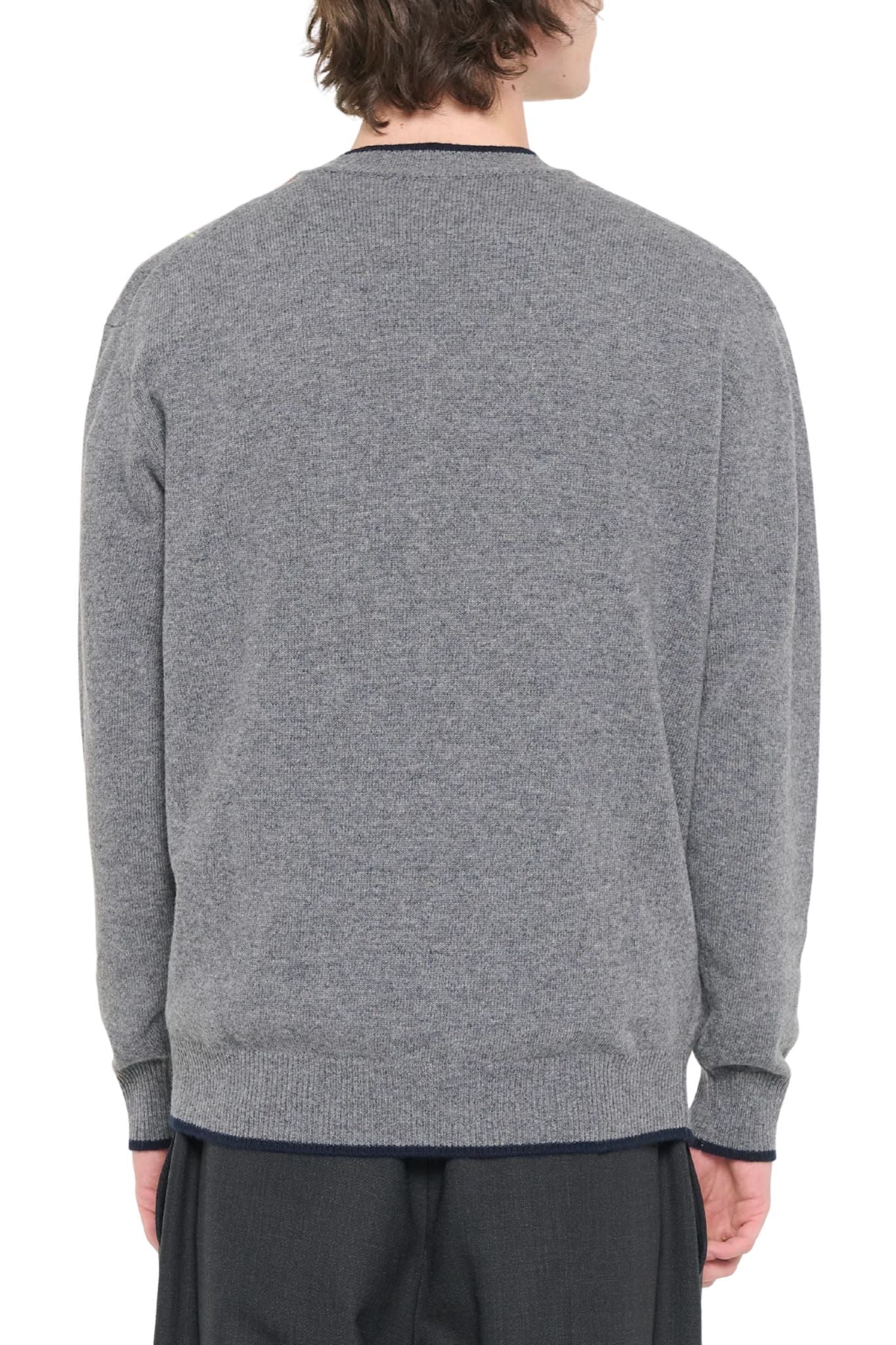 Plan C L/S Intarsia Turtle Neck Knit - Vermillion