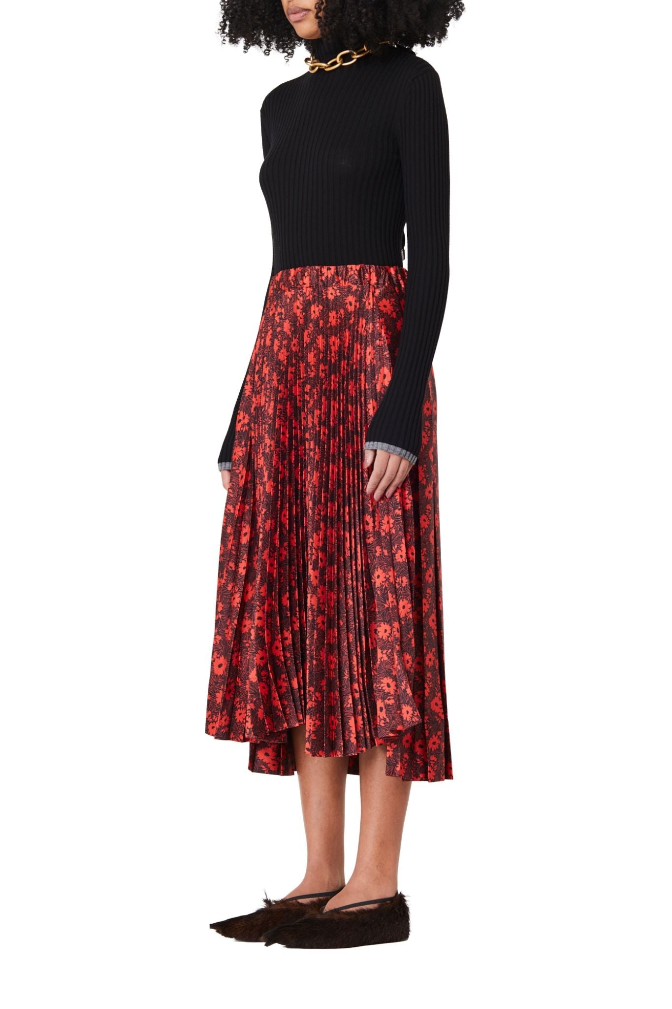 Plan C Pleated Skirt - Vermillion