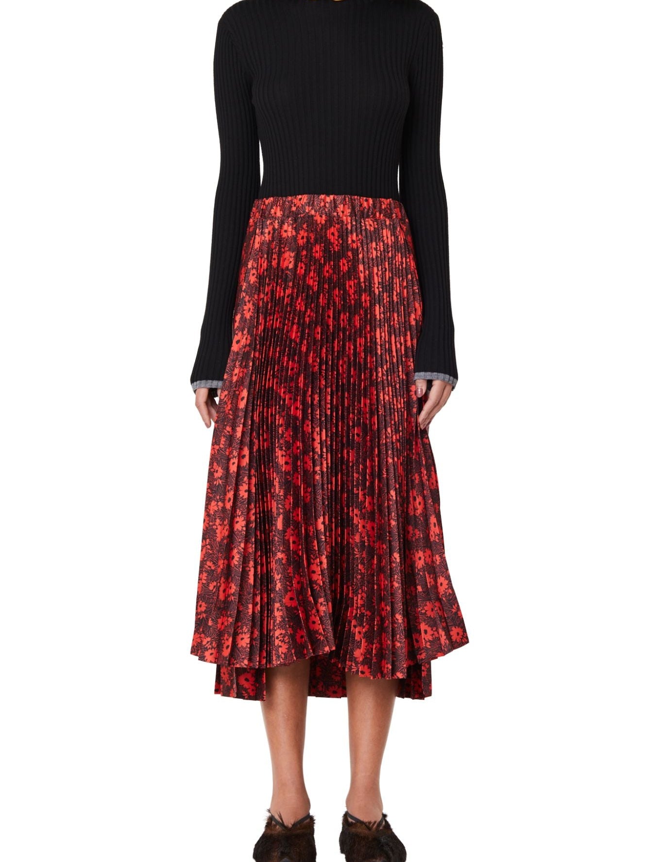 Plan C Pleated Skirt - Vermillion