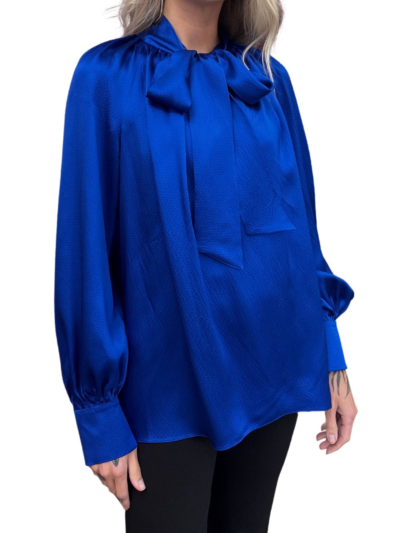 Prabal Gurung Poet Blouse with Neck Tie - Vermillion