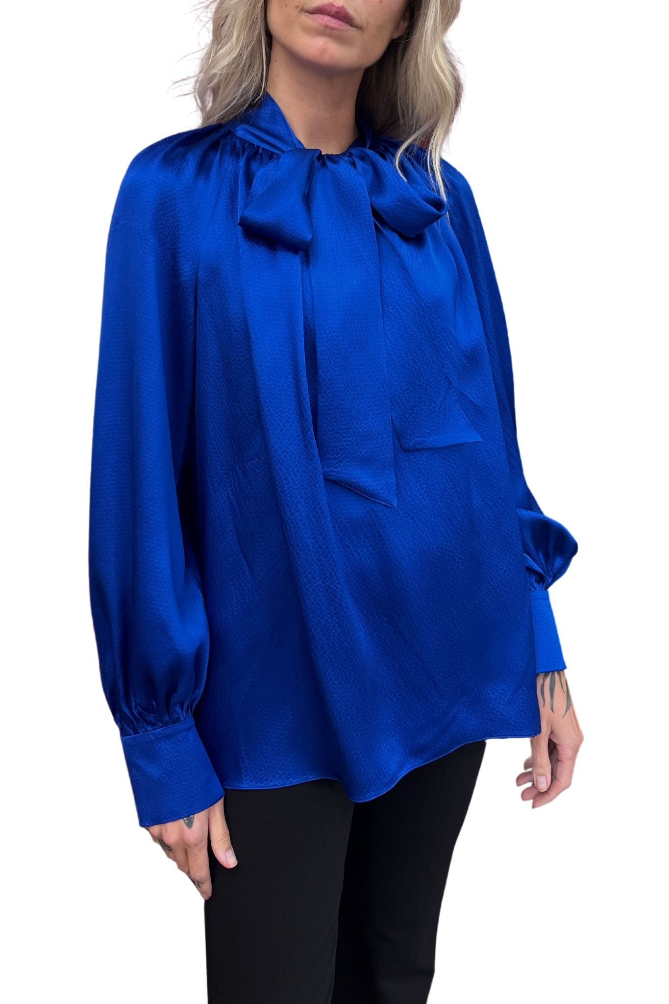 Prabal Gurung Poet Blouse with Neck Tie - Vermillion