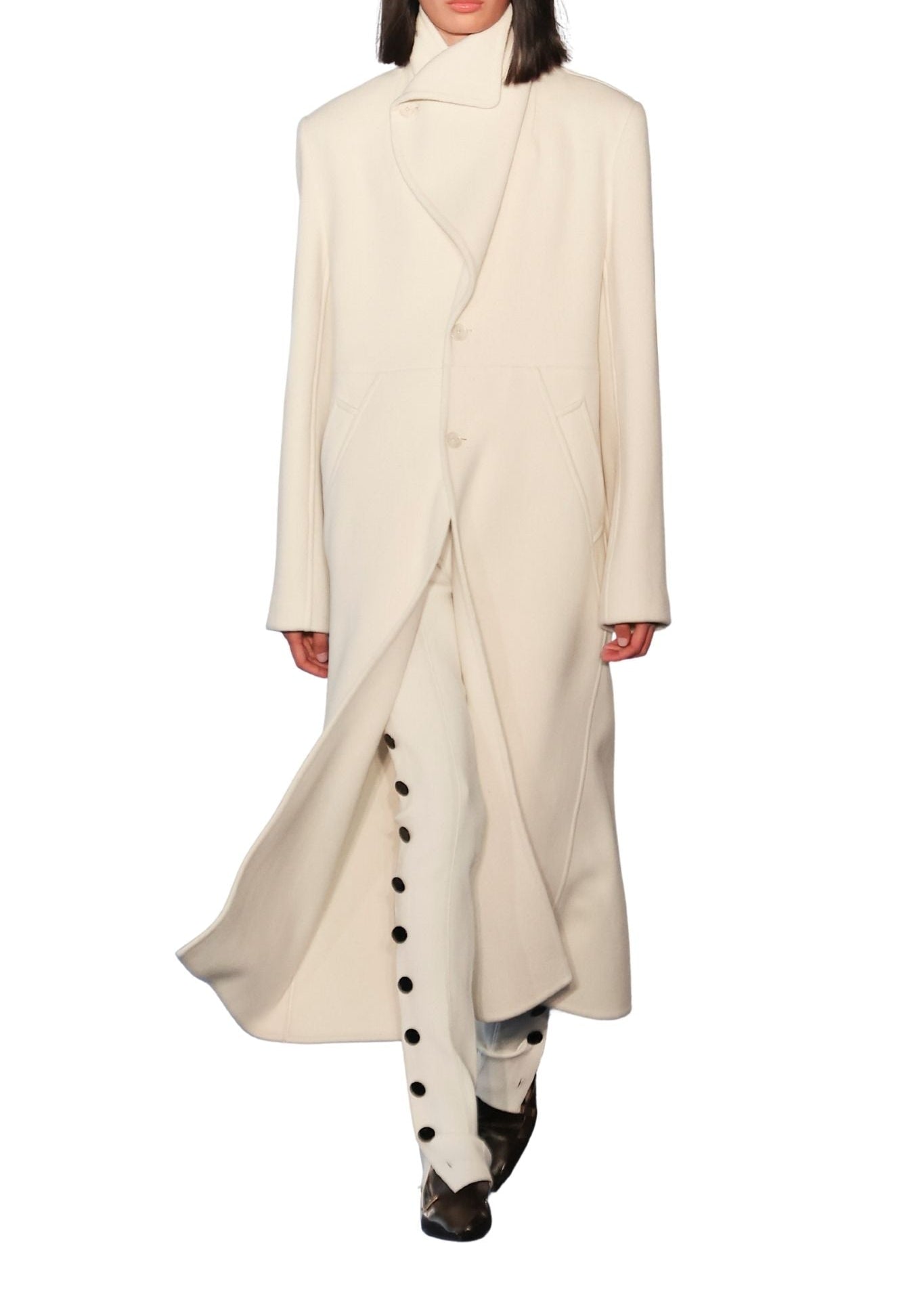 Proenza Schouler Alix Coat in Melton Wool - Vermillion