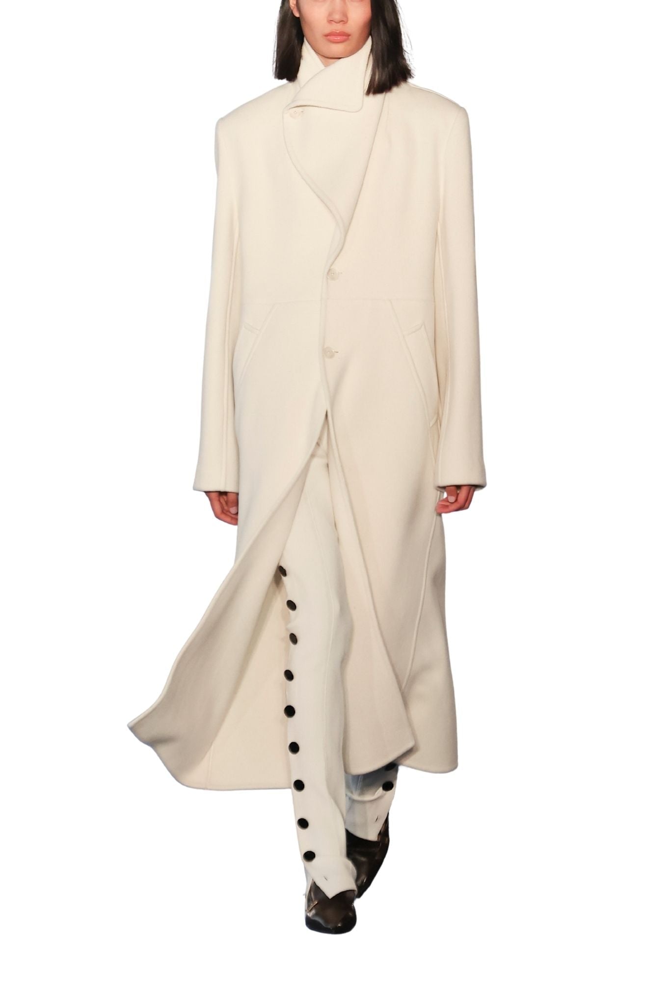 Proenza Schouler Alix Coat in Melton Wool - Vermillion
