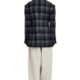 Proenza Schouler Daria Jacket In Plaid Wool Suiting - Vermillion