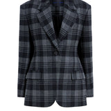 Proenza Schouler Daria Jacket In Plaid Wool Suiting - Vermillion