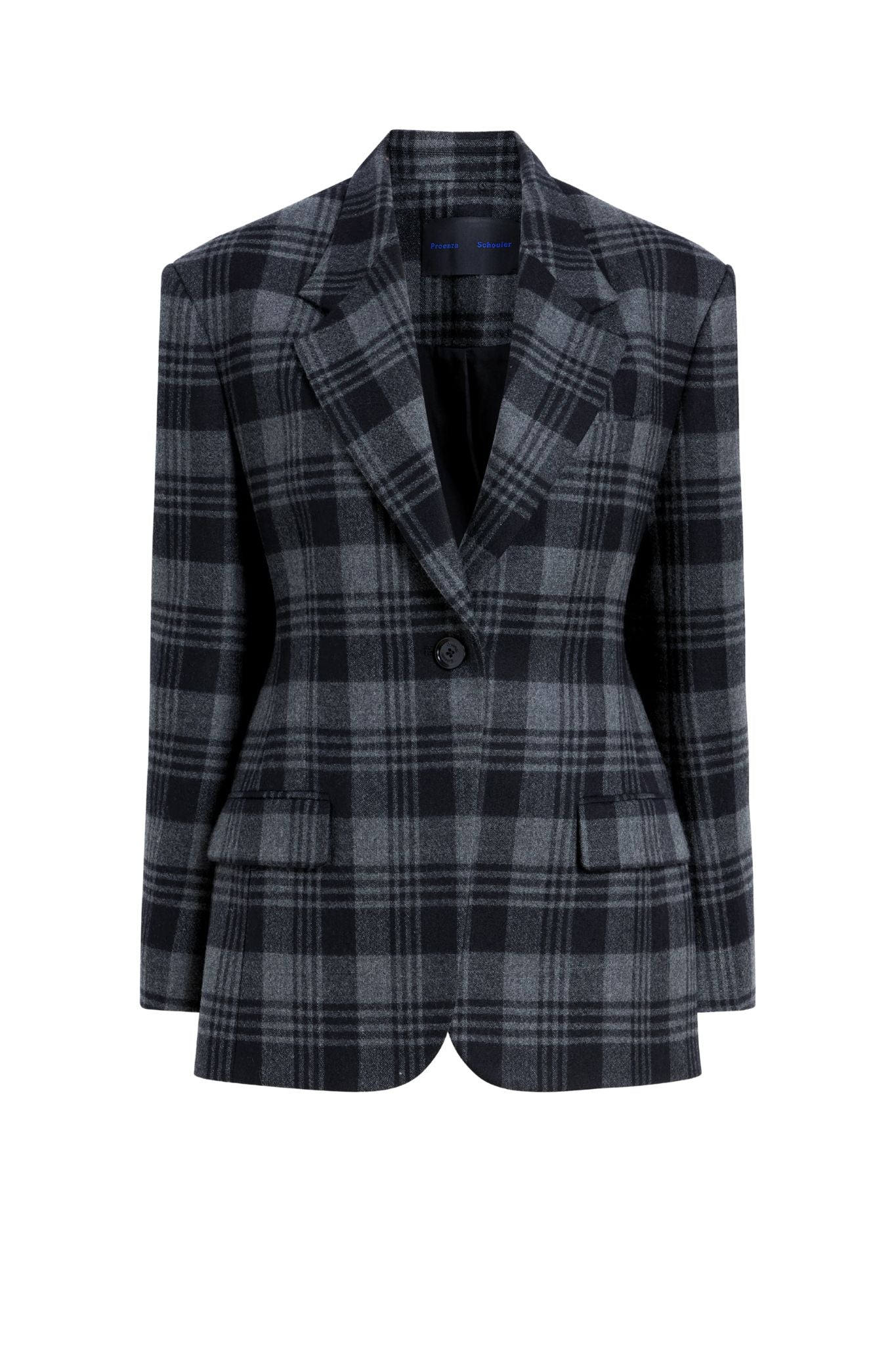 Proenza Schouler Daria Jacket In Plaid Wool Suiting - Vermillion