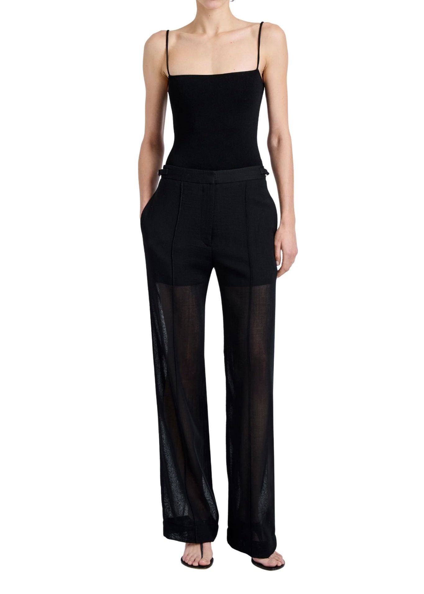 Proenza Schouler Eran Pant In Sheer Wool - Vermillion
