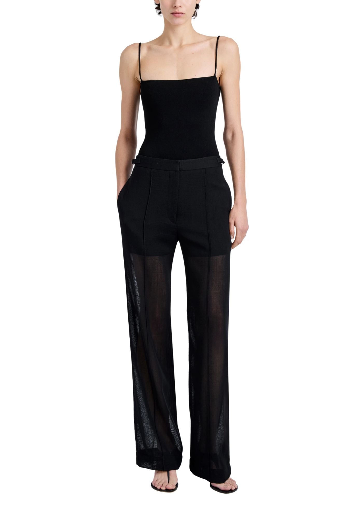 Proenza Schouler Eran Pant In Sheer Wool - Vermillion