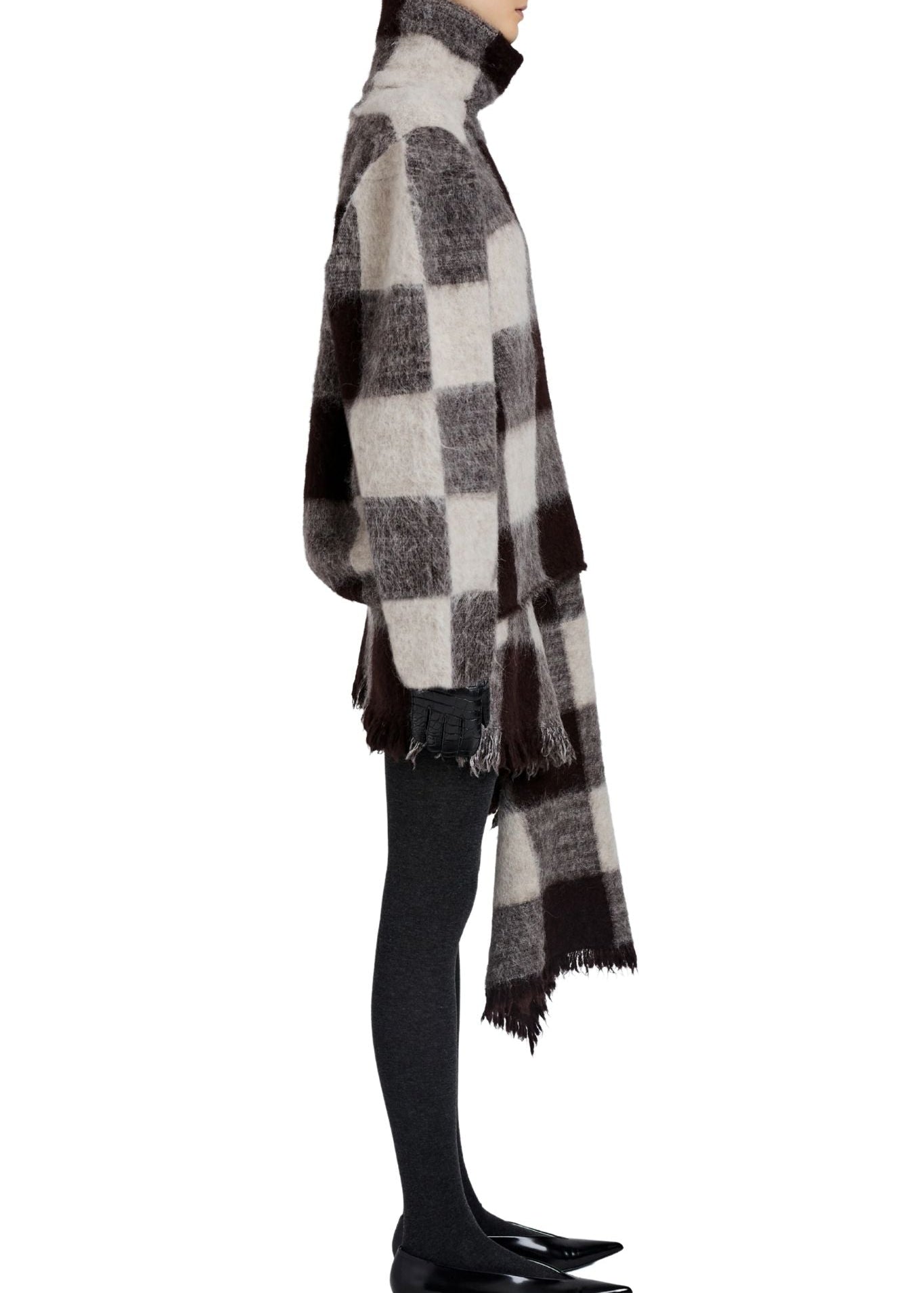 Proenza Schouler Kai Top In Brushed Glenplaid Knit - Vermillion