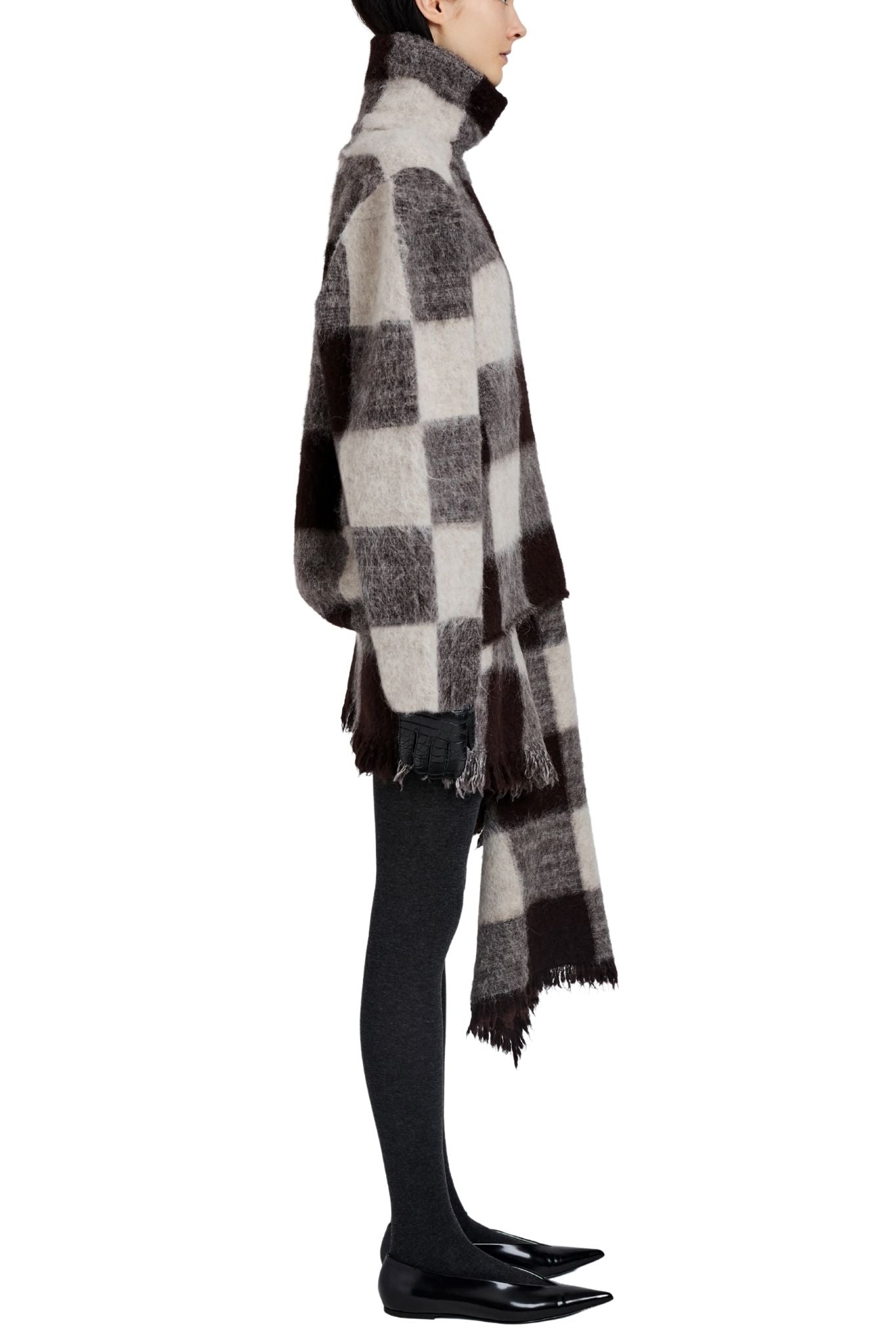 Proenza Schouler Kai Top In Brushed Glenplaid Knit - Vermillion