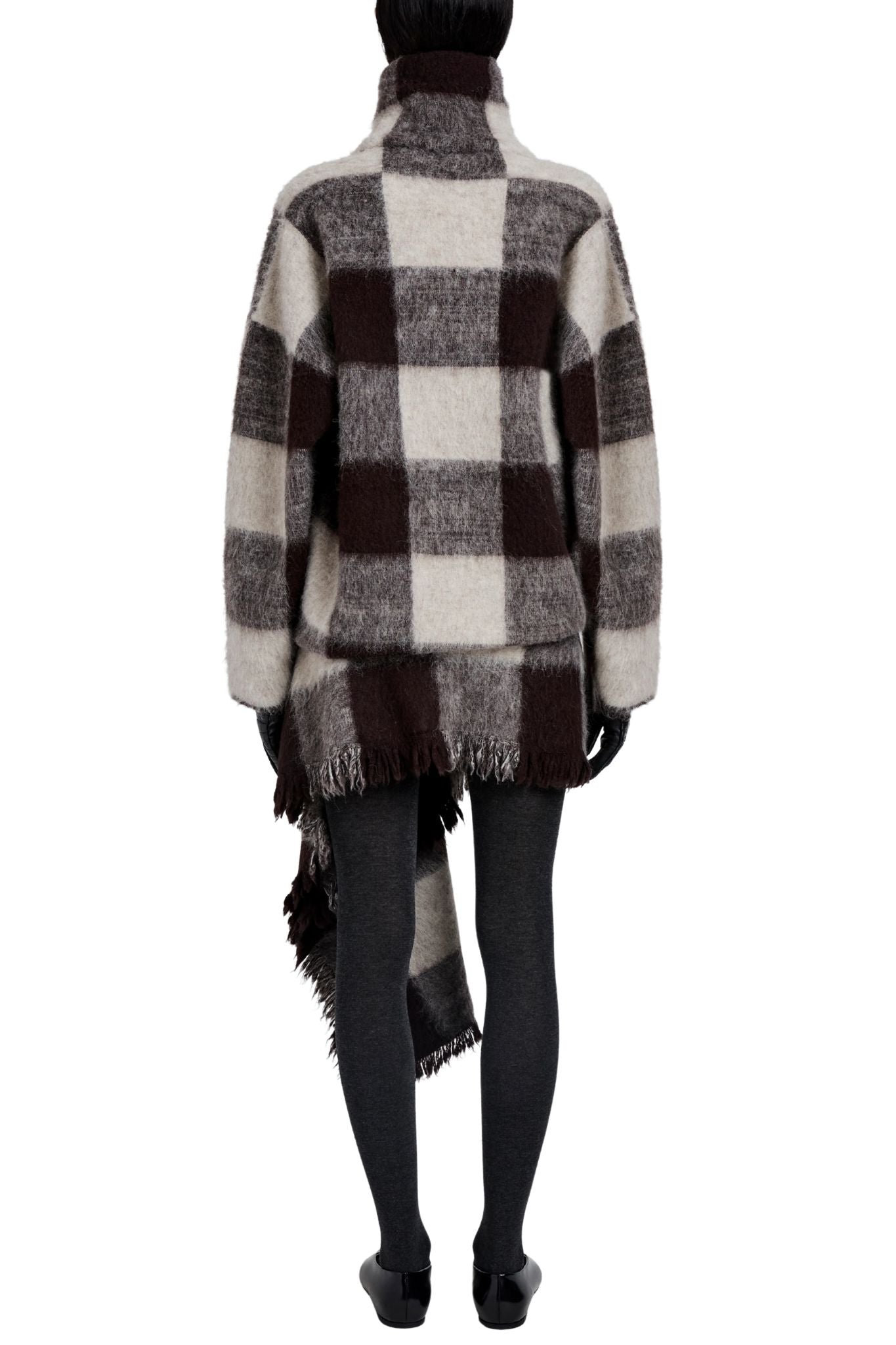 Proenza Schouler Kai Top In Brushed Glenplaid Knit - Vermillion