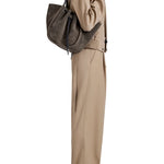 Proenza Schouler Large Ruched Tote In Suede And Braided Calf - Vermillion