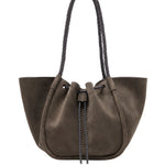 Proenza Schouler Large Ruched Tote In Suede And Braided Calf - Vermillion