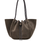 Proenza Schouler Large Ruched Tote In Suede And Braided Calf - Vermillion