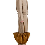 Proenza Schouler Large Ruched Tote In Suede And Braided Calf - Vermillion