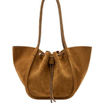 Proenza Schouler Large Ruched Tote In Suede And Braided Calf - Vermillion