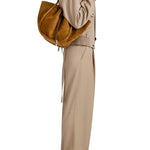 Proenza Schouler Large Ruched Tote In Suede And Braided Calf - Vermillion