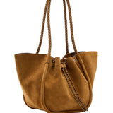 Proenza Schouler Large Ruched Tote In Suede And Braided Calf - Vermillion