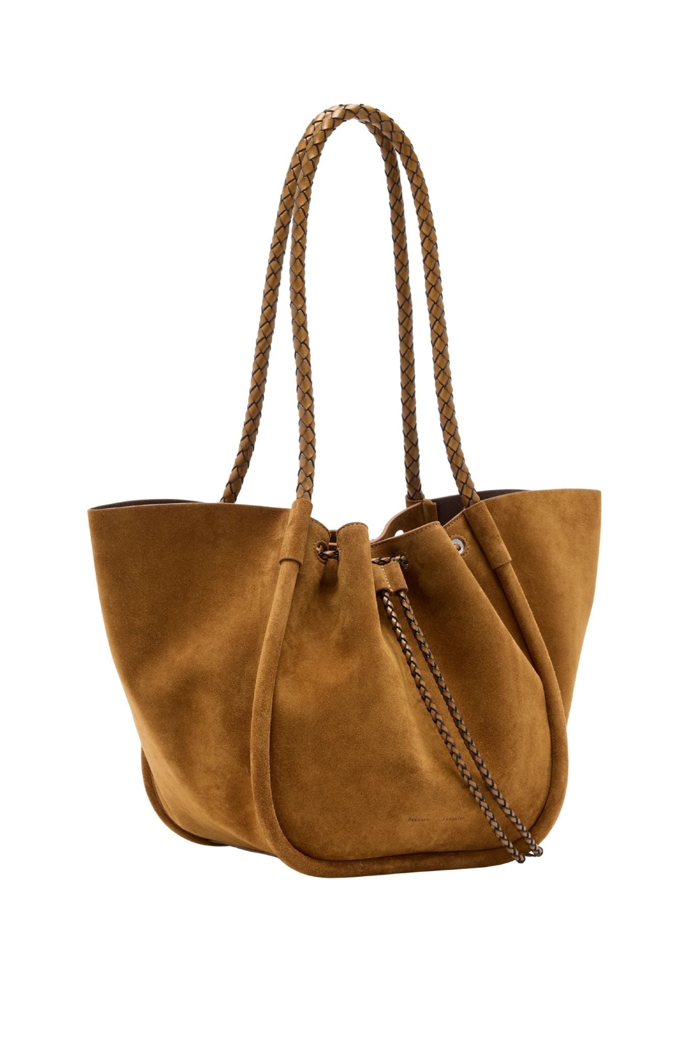 Proenza Schouler Large Ruched Tote In Suede And Braided Calf - Vermillion
