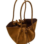 Proenza Schouler Large Ruched Tote In Suede And Braided Calf - Vermillion