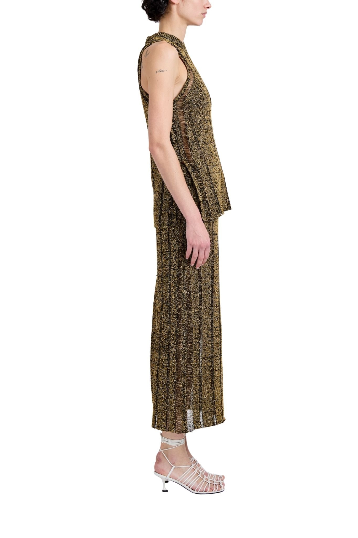 Proenza Schouler Maelle Top In Drop Needle Tweed - Vermillion