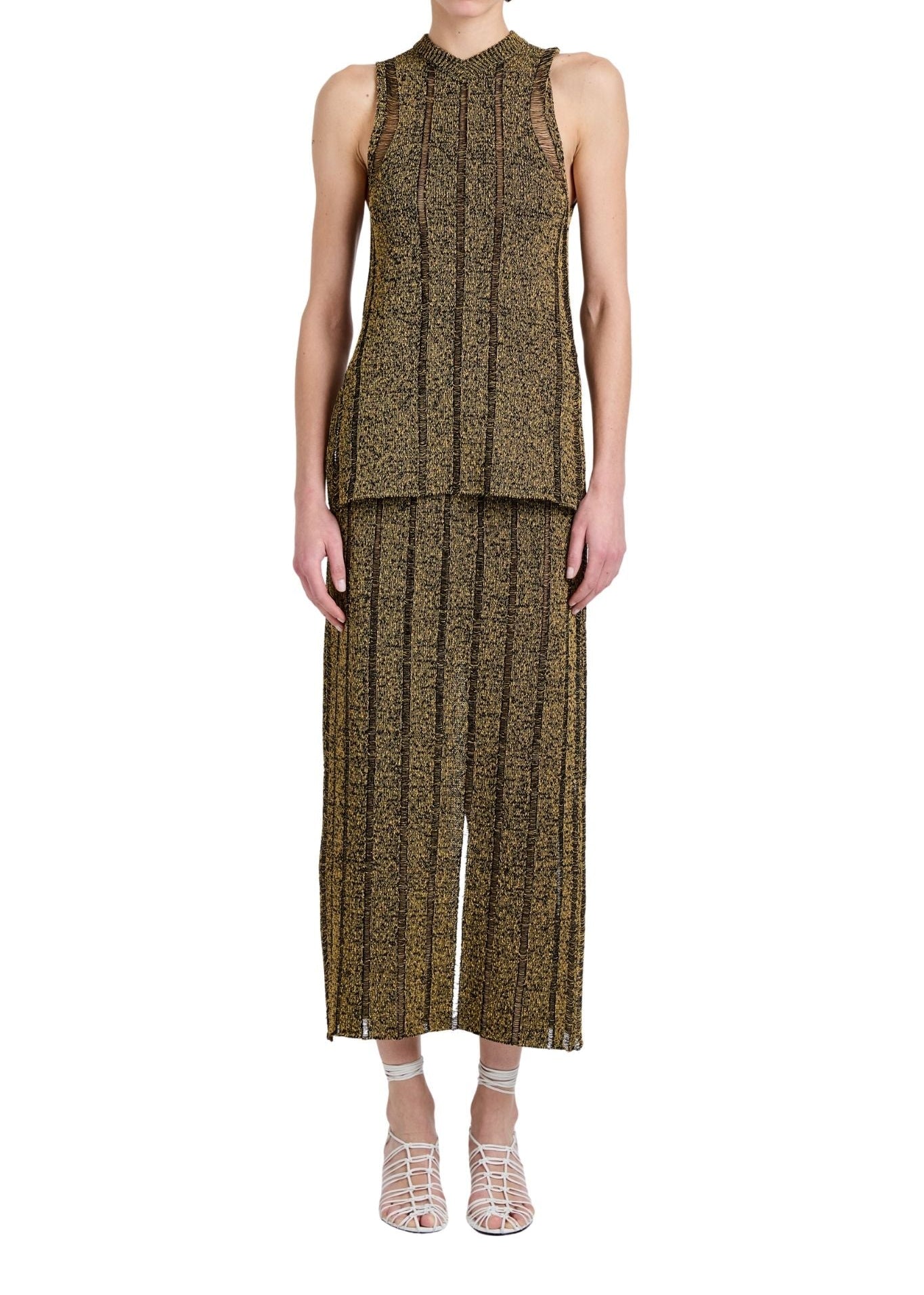 Proenza Schouler Maelle Top In Drop Needle Tweed - Vermillion
